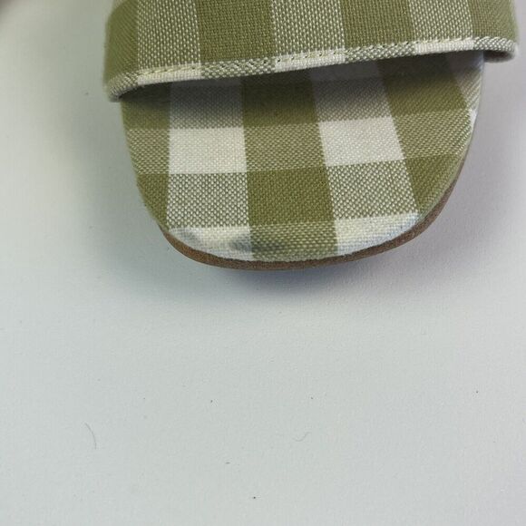 Anthropologie Matiko Teegan Slingback Shoe 39 8.5 Sandal Plaid Fringe Preppy - Picture 11 of 14